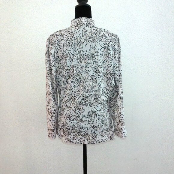 Rebound, White/black floral V-neck blouse, with gray glitters design - Picture 6 of 7